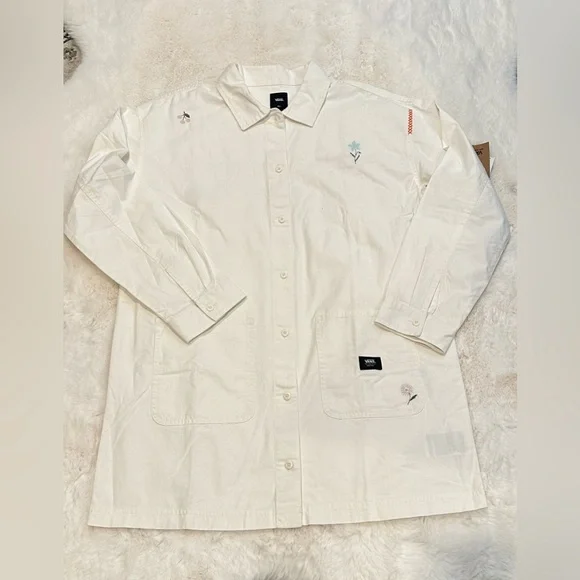 Women’s Vans 💯 % Cotton Micro Ditsy Floral Dress Marshmallow , Size M/L - Picture 5 of 6